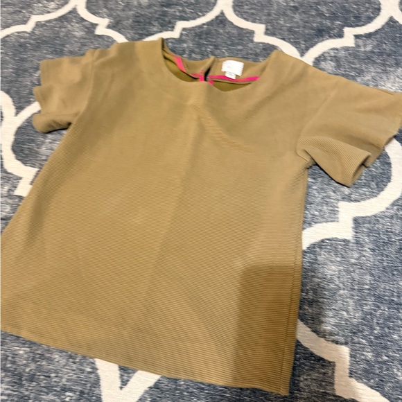 Anthropologie Tops - Anthropologie flutter sleeve green short sleeve top
